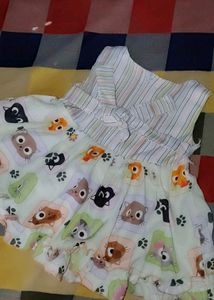 Adorable Cat Print Baby Dress