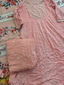 Pink Embroidered Kurta Set