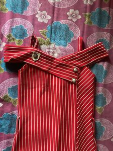 Red Striped Off-Shoulder Dress