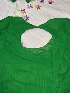 Stunning Green Sequined Kurta set with mask