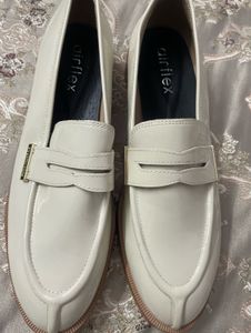 Cream Patent Leather Loafers