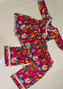 Vibrant Floral Print Kurta Set