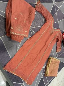 Elegant Peach Kurta Set🧡