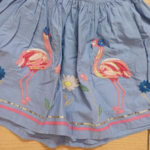 Little Girls Flamingo Top &amp; Skirt from London