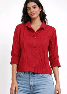 Maroon Button-Down Shirt