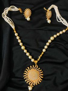 Pearl Necklace and Earring Set