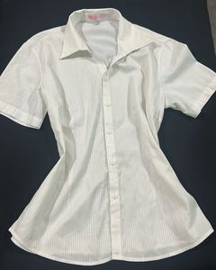 Classic White Striped Short Sleeve Shirt