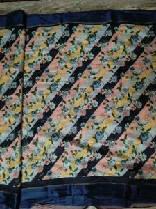 Elegant Floral Saree with Tassel Border