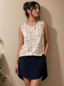 Sleeveless Geometric Print Top