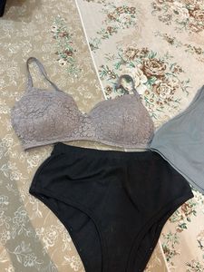 Lace Bra & High Waisted Panty Set