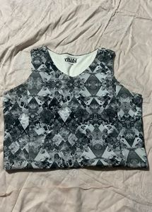Gray Patterned Tank Top