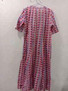 Stylish Printed Kurta with Blue Legging Set