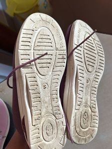 Lavender Knit Lace-Up Sneakers