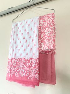 Beautiful Pink Floral Dress Material