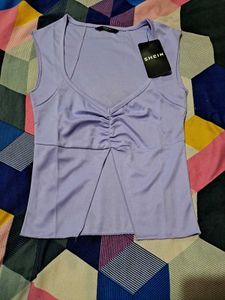 Shein Lavender Cut Out Sleeveless Top