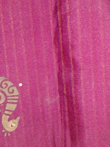 Elegant Maroon Striped Saree with Peacock Motifs