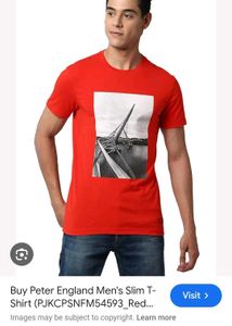 Vibrant Red Graphic Mens T-Shirt