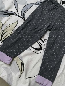 Cozy Grey Heart Print Pajama Pants
