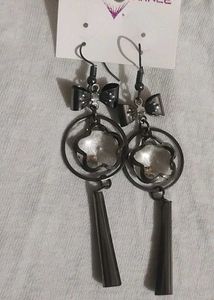 Unique Bow &amp; Flower Dangle Earrings