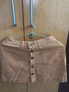Button-Up A-Line Mini Skirt