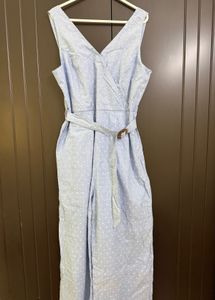 Light Blue Polka Dot Jumpsuit