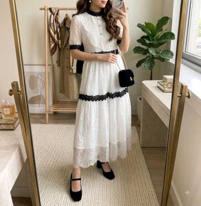 Elegant White Lace Midi Dress
