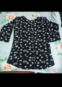 Stylish Black Kurta with White Circles