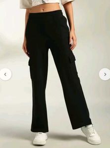 Teamspirit Straight Fit Black Cargo Pants