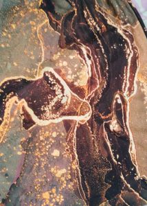 🤎✨ MOCHA MARBLE — Luxe Abstract Print Midi Dres
