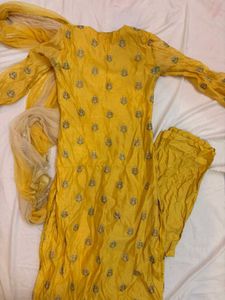 yellow kurti set