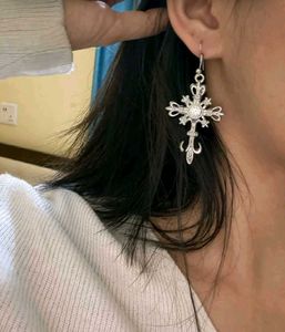 Black Cross Dangle Earrings