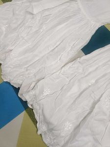White Embroidered Sharara Pants