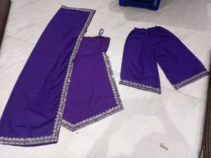 Elegant Purple Kurti Pant Set with dupatta