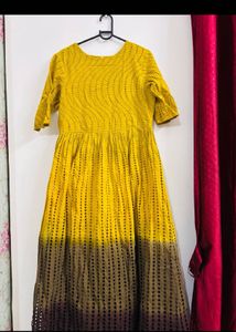 Yellow Ombre Broderie Anglaise Gown