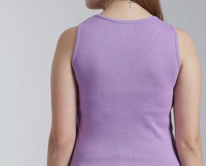 Lavender Button-Up Tank Top
