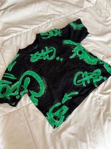 Graffiti Print Black T-Shirt