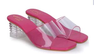 Pink Clear Heel Sandals