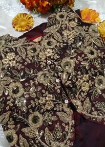DEEP WINE THREE PIECE HEAVY GOWN