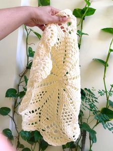 Handmade Yellow Crochet Doily
