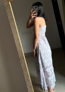 Lilac Lace Spaghetti Strap Maxi Dress