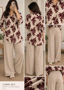 Floral Printed Shirt & Palazzo Co-ord Set