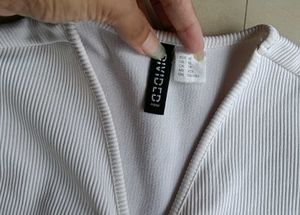 🤍 H&amp;M White Ribbed Crop Top 🤍
