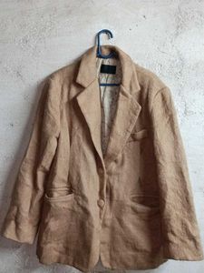 Classic Beige Blazer Winter Jacket