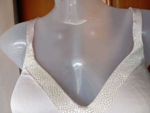 Elegant satin bra with snake print trim