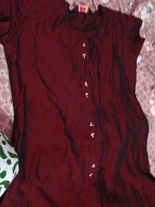 Maroon Silk Blend Blouse