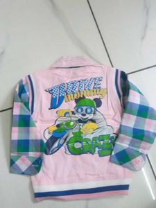 Vintage Kids Plaid Sleeve Jacket