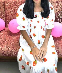 Cute Strawberry Print Dress