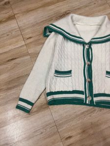Sailor Collar Knit Cardigan