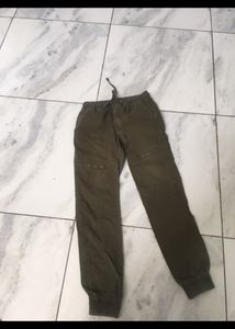 Olive Green Cargo Joggers