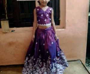 Purple Lehenga For Kids